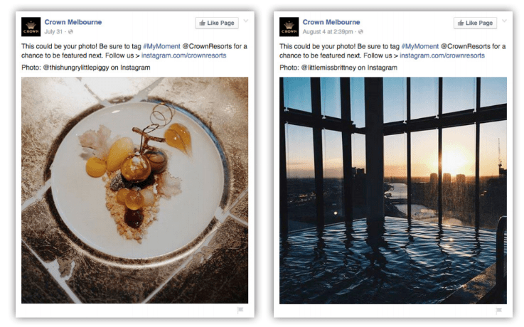 crown resorts social media example