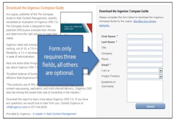 lead generation tips - shorter forms are better