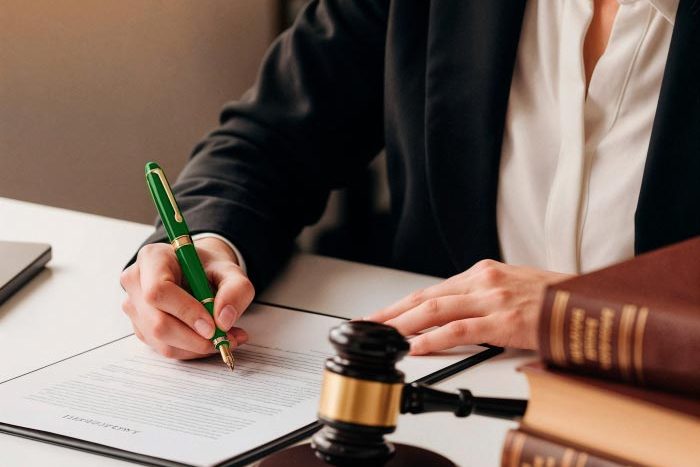 Lawyer signing form after getting SEO Optimisation